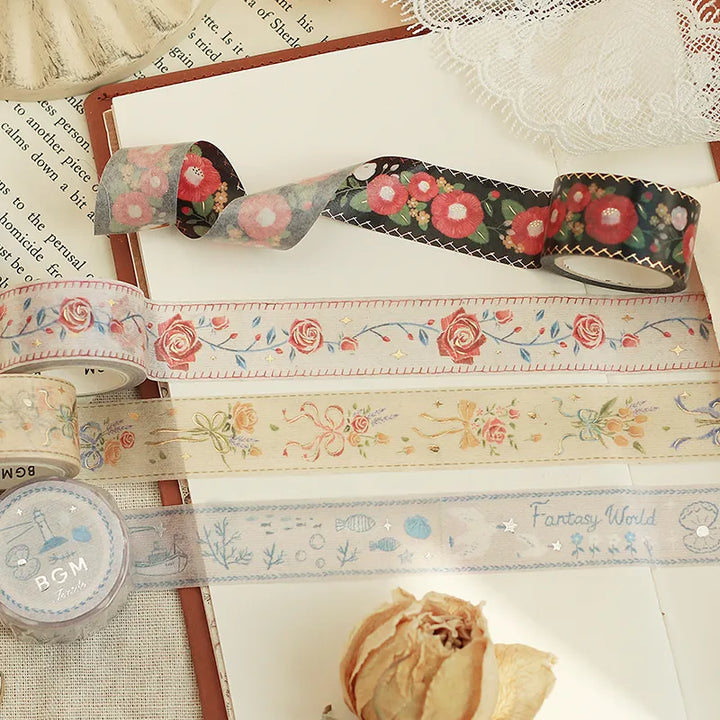 BGM Masking Tape - Embroidery Ribbon - Rose