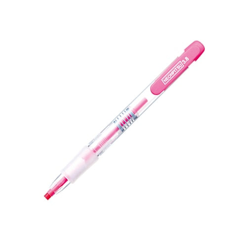 クツワ Colored Pencils Neon Pitu Fluorescent Pink PA020PK pen displayed at angle showing cap and barrel design