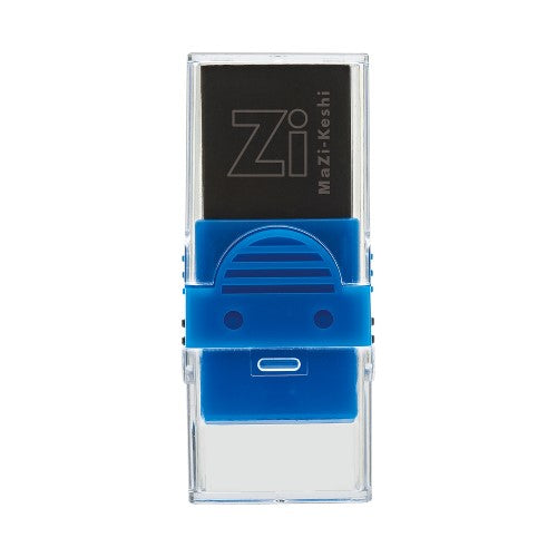 クツワ Eraser Poppy Blue RE044BL front view with blue and clear translucent design
