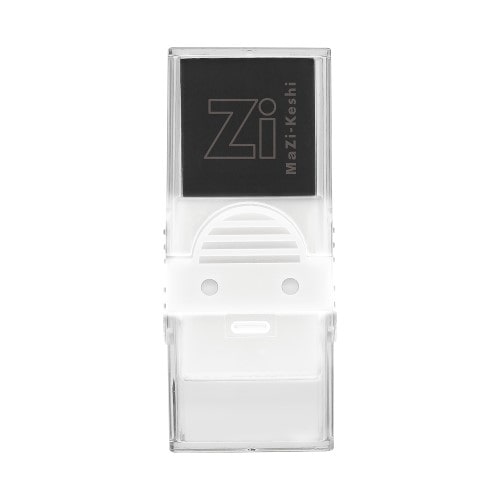 Kutsuwa Eraser Magnetico Poppy White RE044WH front view clear case with white housing and black top panel