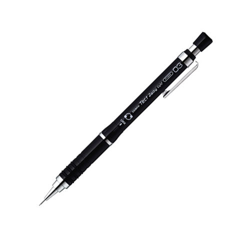 Zebra Tect 2way Light Drafting Pencil - 0.3 mm - Pure Black Body