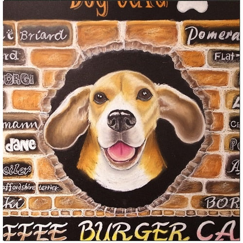 I appreciate your request, but I need to point out a significant mismatch: the image shows a humorous dog-themed sign or…