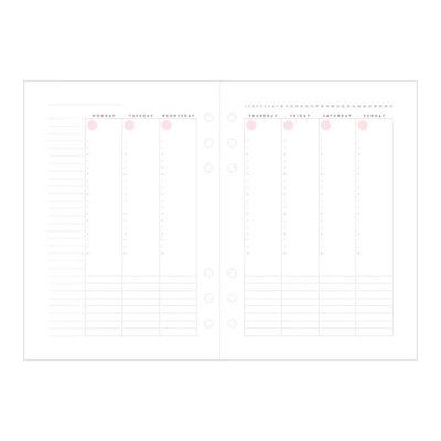 Mark's System Planner Binder Refill - A5 - Weekly Vertical - Pink