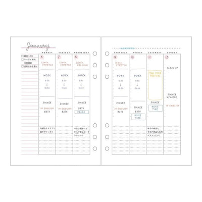 Mark's System Planner Binder Refill - A5 - Weekly Vertical - Pink