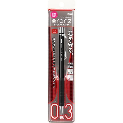 Pentel Orenz Mechanical Pencil - Metal Grip - 0.3 mm - Black