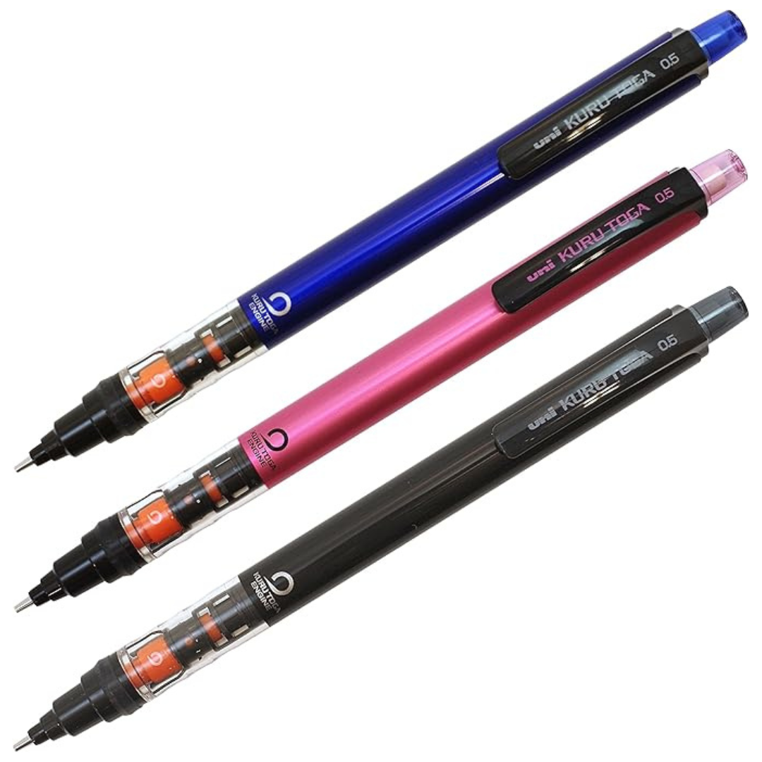 Uni Kuru Toga Mechanical Pencil - Pipe Slide - 0.5 mm - Pink