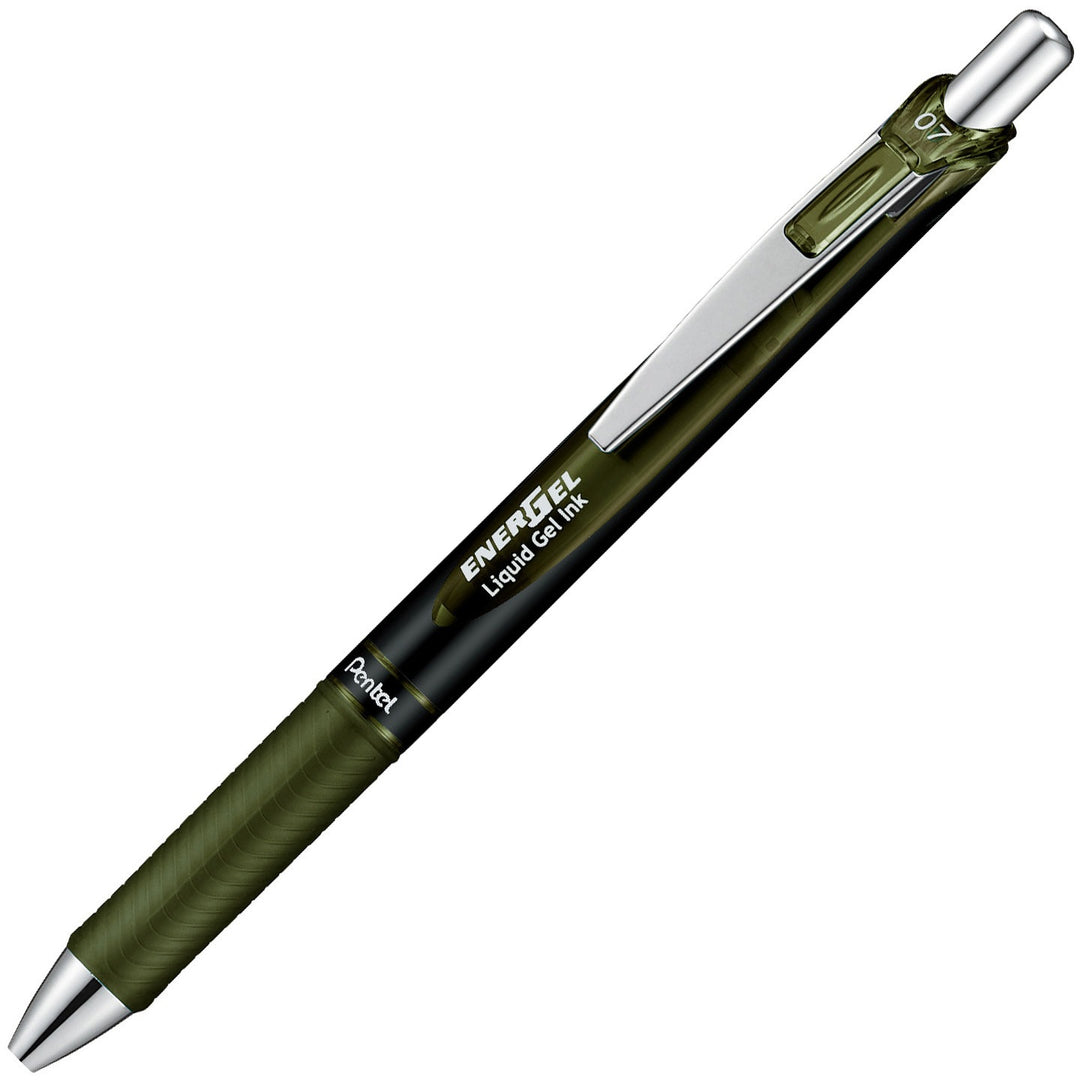 Pentel EnerGel RTX Gel Pen - Conical - 0.7 mm - Olive Black