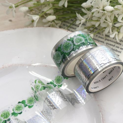 World Craft Glitter Clear Tape - Lace