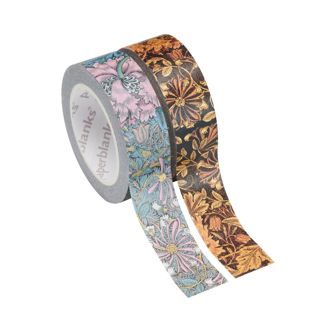 Paperblanks Paper Tape - Morris Honeysuckle &amp; Morris Pink Honeysuckle