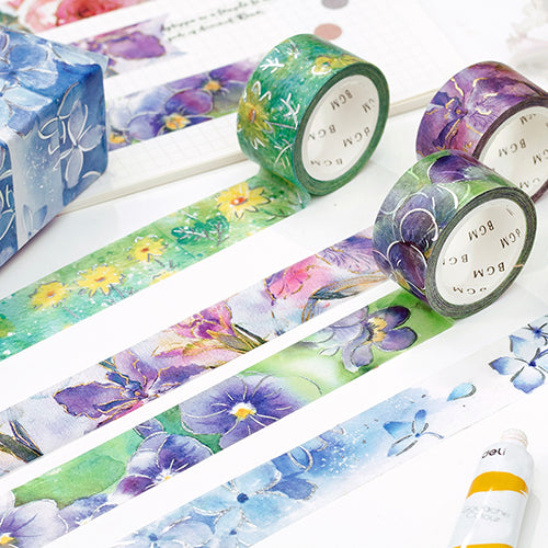BGM Washi Tape - Watercolor Flowers - Hydrangea