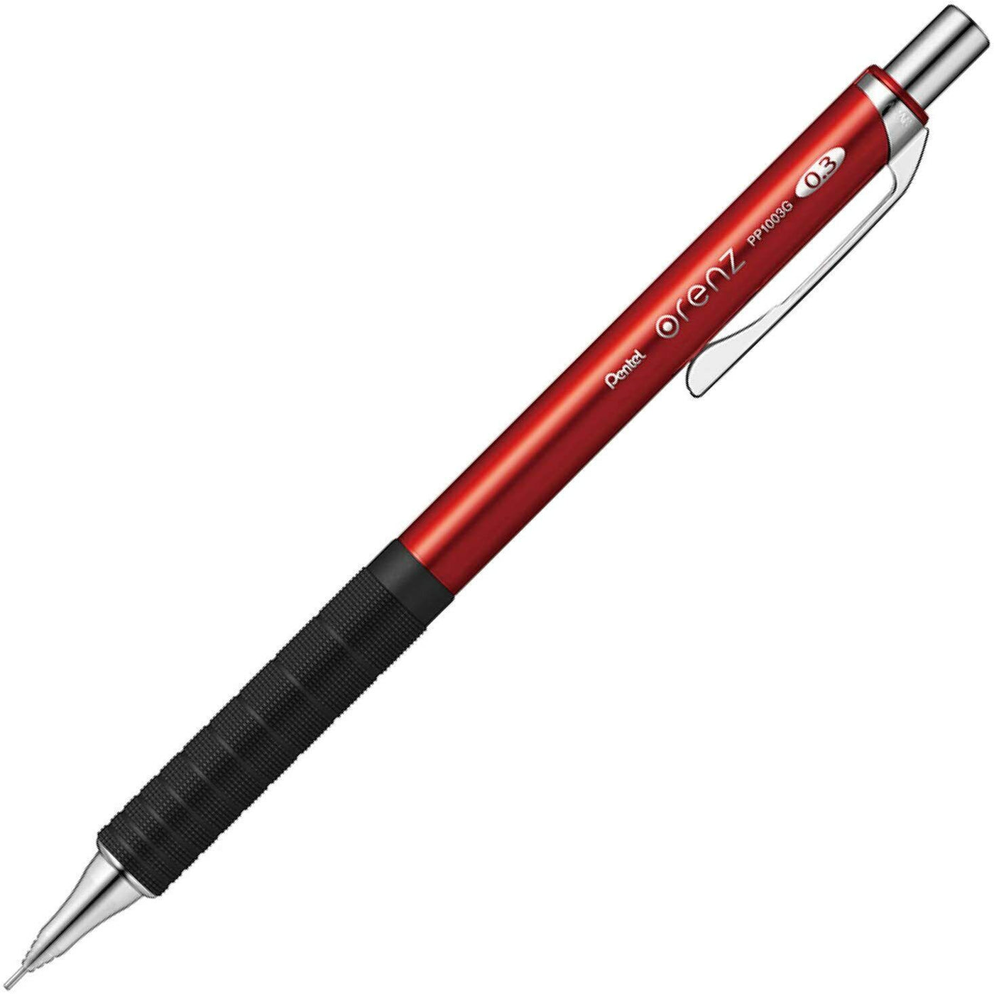 Pentel Orenz Mechanical Pencil - Metal Grip - 0.3 mm - Red