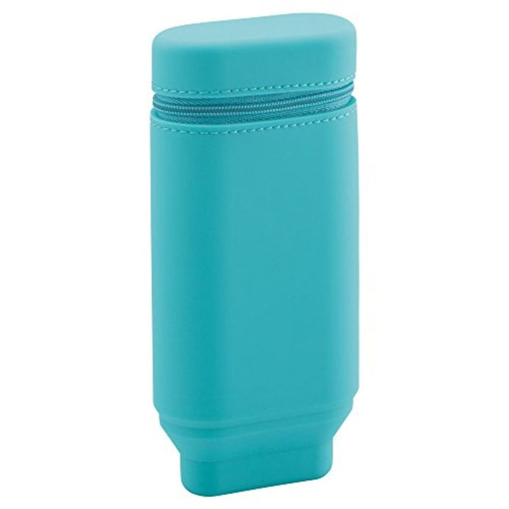Lihit Lab Smart Fit Actact Stand Pencil Case - Oval Type - Light Blue