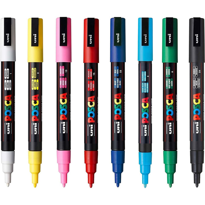 Uni Posca Paint Marker - Fine Point - 8 Color Set