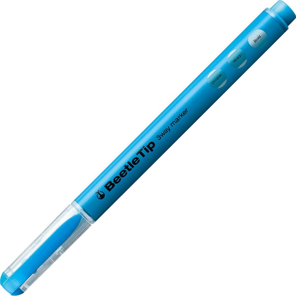 Kokuyo Beetle Tip 3way Highlighter Pen - Blue