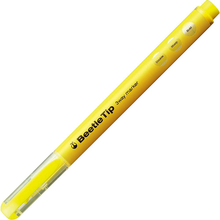 Kokuyo Beetle Tip 3way Highlighter Pen - Yellow