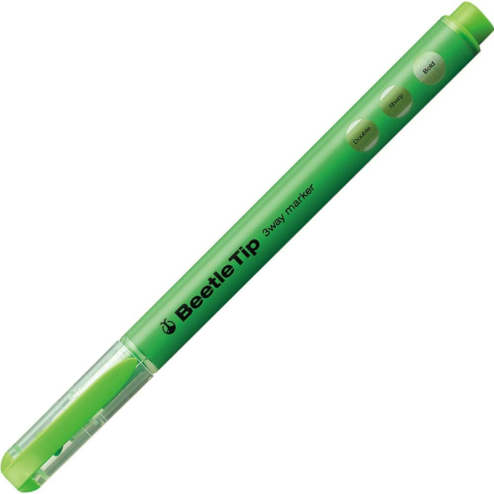 Kokuyo Beetle Tip 3way Highlighter Pen - Green