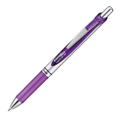 Pentel EnerGel RTX Gel Pen - Conical - 0.7 mm - Violet