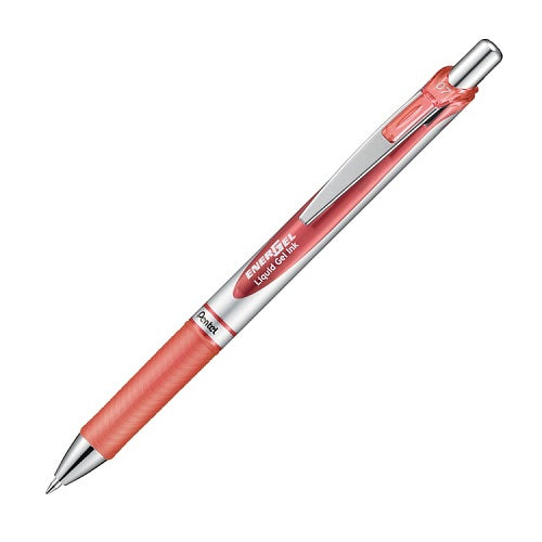 Pentel EnerGel RTX Gel Pen - Conical - 0.7 mm - Coral Pink