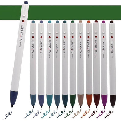 Zebra ClickArt Retractable Marker Pen - 12 Color Set - DK