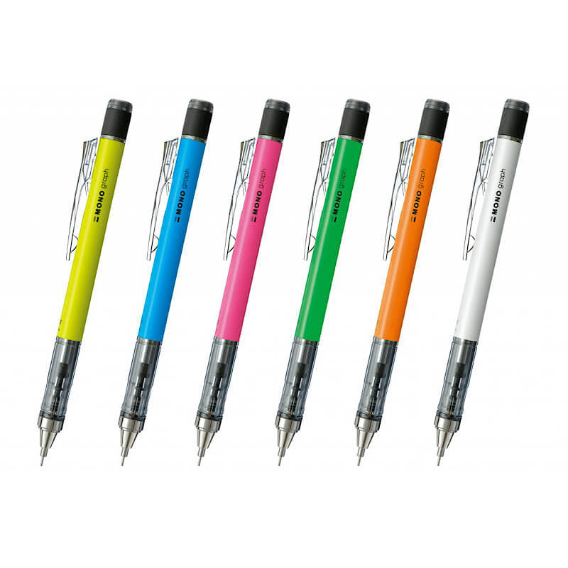 Tombow Mono Graph Shaker Mechanical Pencil - 0.5 mm - Neon Blue