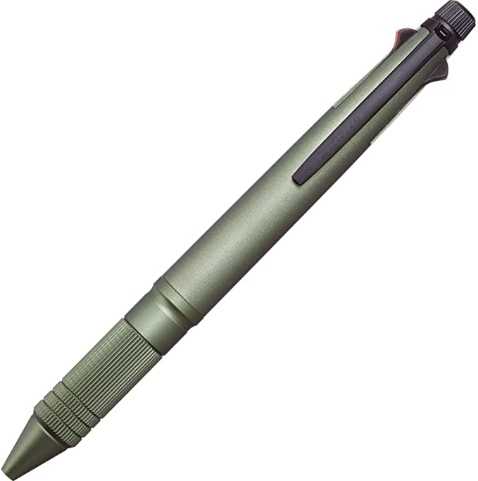 Uni Jetstream 4&amp;1 4 Color 0.5 mm Ballpoint Multi Pen + 0.5 mm Pencil - Metal Edition - Dark Green