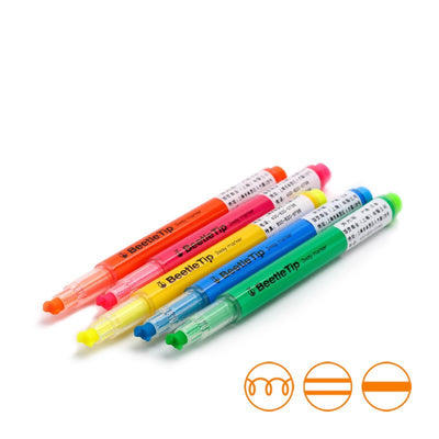 Kokuyo Beetle Tip 3way Highlighter Pen - 5 Color Set