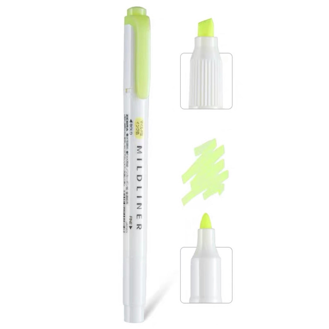 Zebra Mildliner Double-Sided Highlighter - Fine / Bold - Mild Yellow