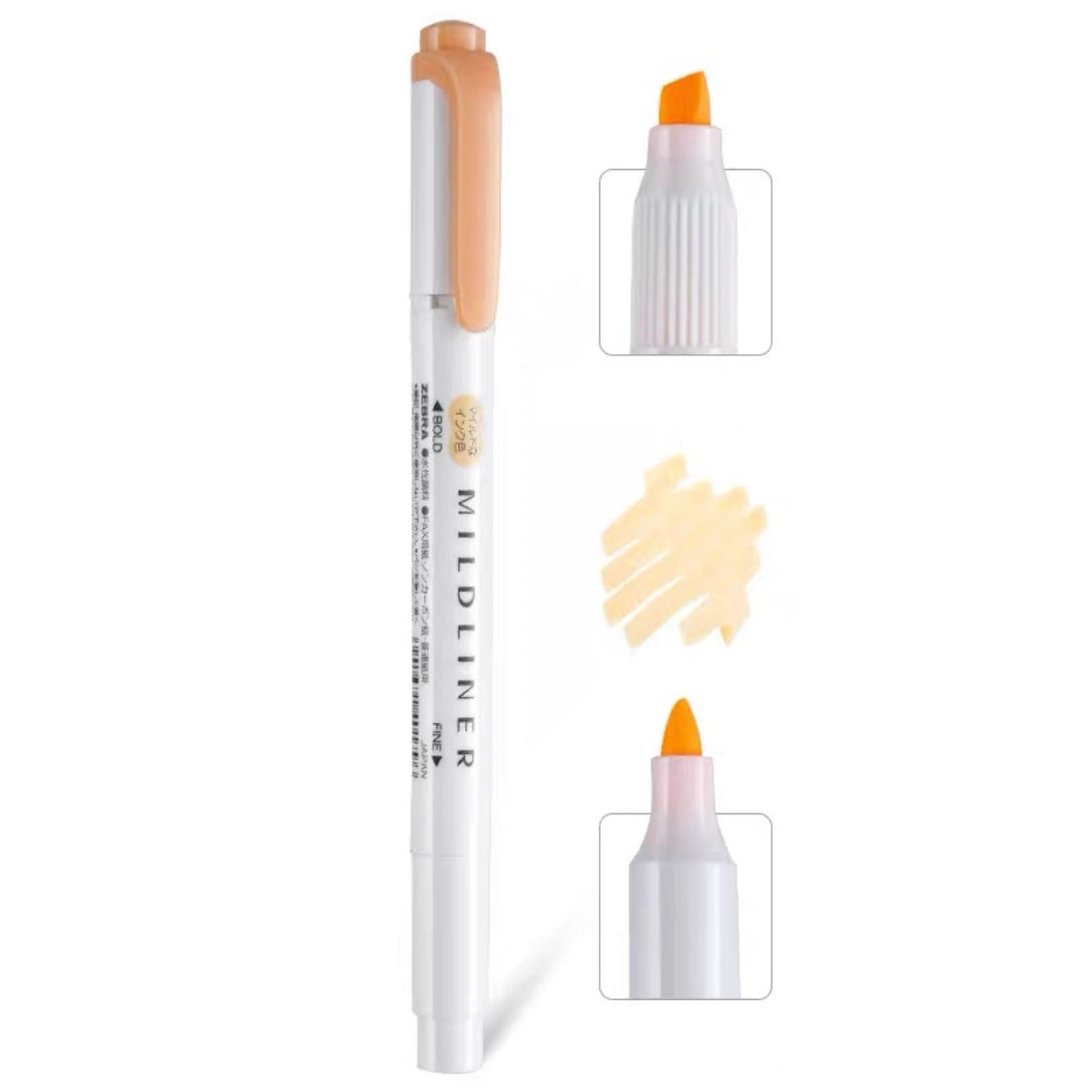 Zebra Mildliner Double-Sided Highlighter - Fine / Bold - Mild Orange