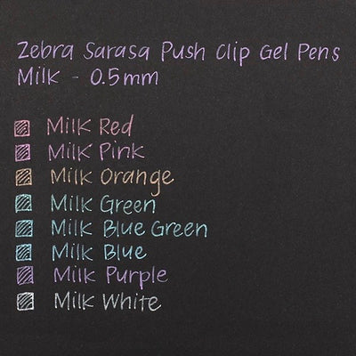 Zebra Sarasa Push Clip Gel Pen - 0.5 mm - Milk - 3 Color Set