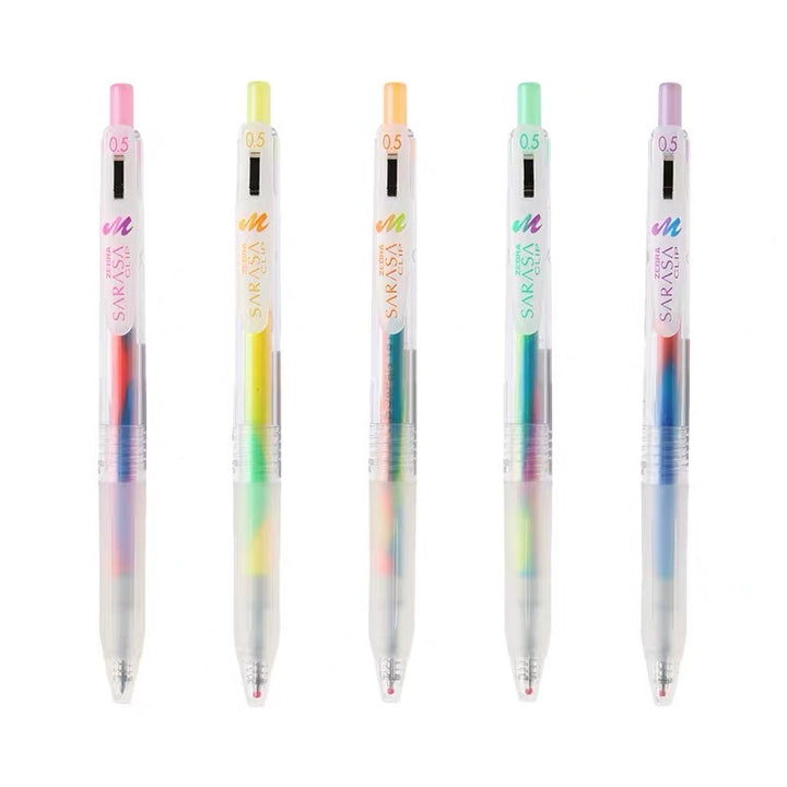 Zebra Sarasa Clip Marble Color Gel Pen - 0.5 mm - 5 Color Set