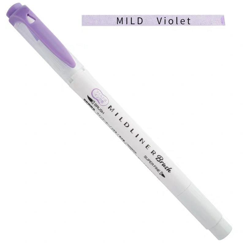 Zebra Mildliner Double-Sided Highlighter Brush - Brush / Extra Fine - Mild Violet