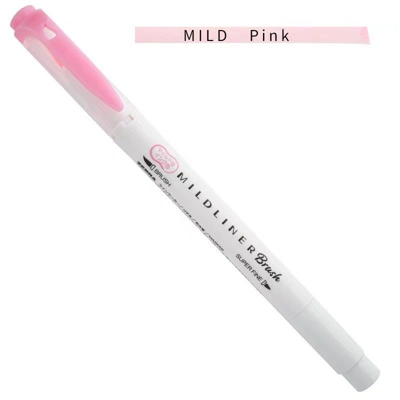 Zebra Mildliner Double-Sided Highlighter Brush - Brush / Extra Fine - Mild Pink