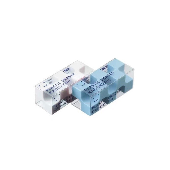 Kokuyo Kadokeshi 28-Corner Eraser - Small - Pack of 2 - Blue and White