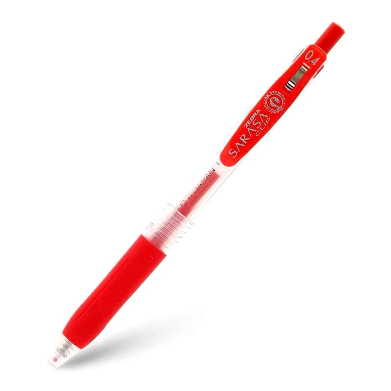 Zebra Sarasa Push Clip Gel Pen - 0.4 mm - Red