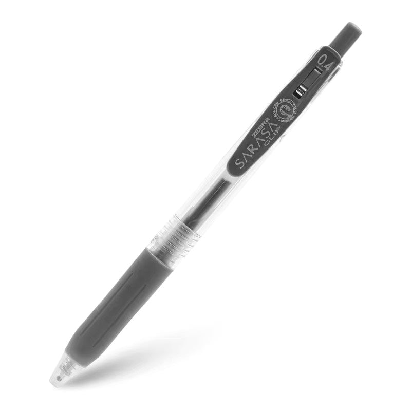 Zebra Sarasa Push Clip Gel Pen - 0.4 mm - Gray