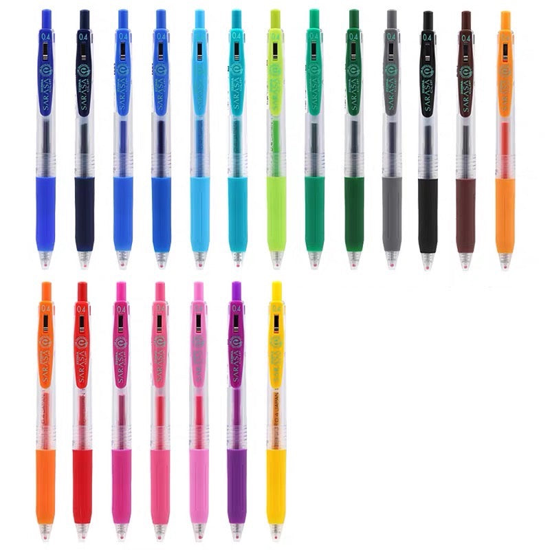 Zebra Sarasa Push Clip Gel Pen - 0.4 mm - 20 Color Bundle