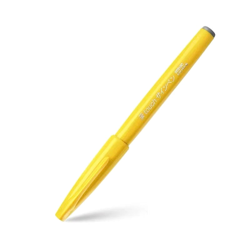 Pentel Fude Touch Brush Sign Pen - Yellow