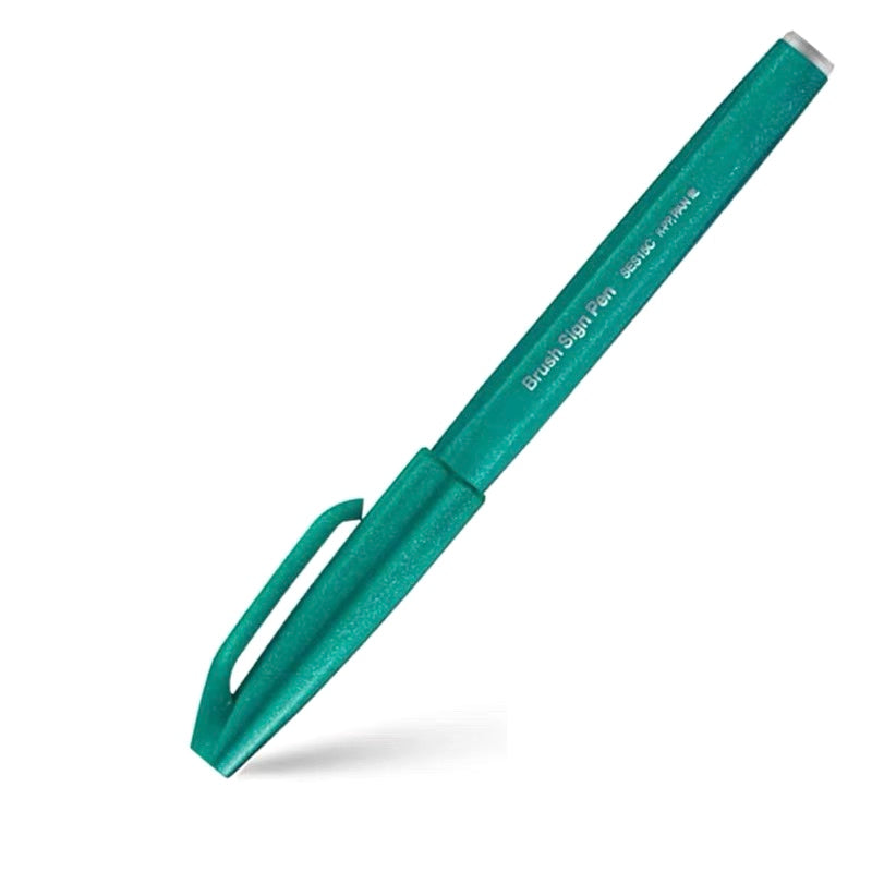 Pentel Fude Touch Brush Sign Pen - Turquoise Green