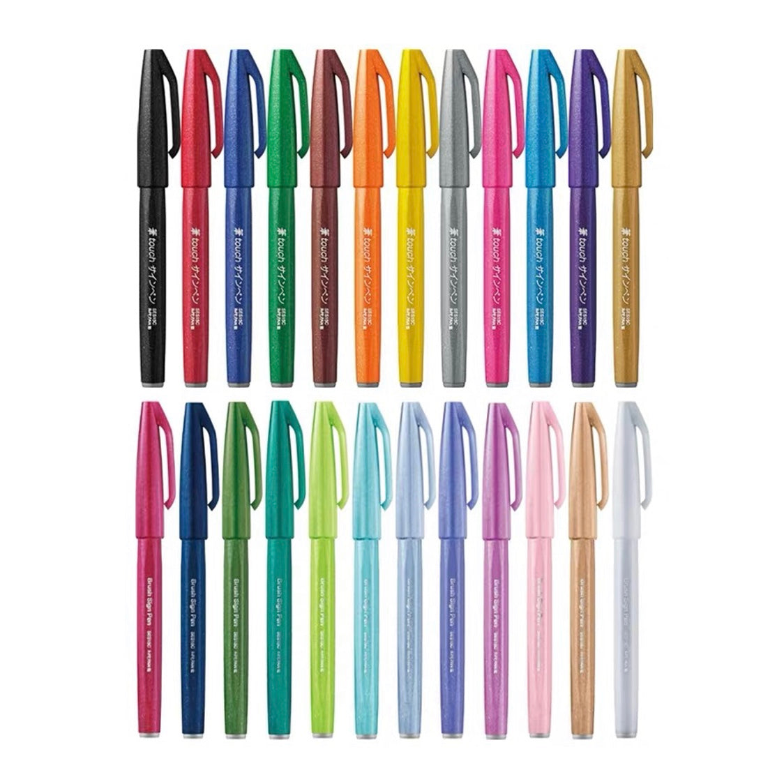 Pentel Fude Touch Brush Sign Pen - 24 Color Bundle