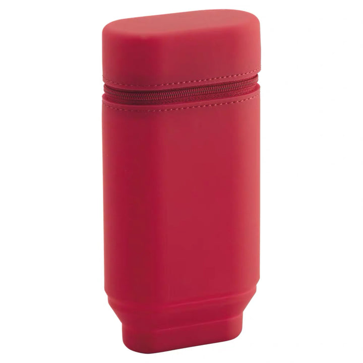 Lihit Lab Smart Fit Actact Stand Pencil Case - Oval Type - Red