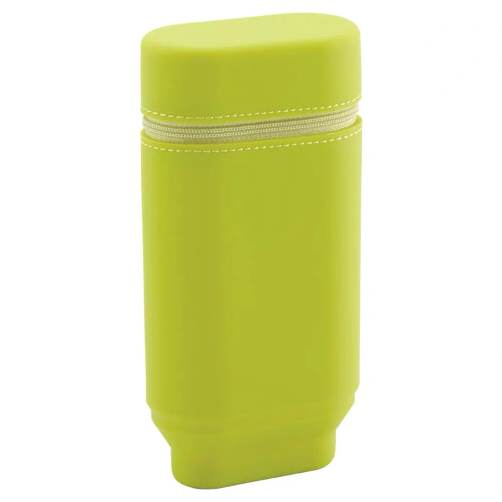 Lihit Lab Smart Fit Actact Stand Pencil Case - Oval Type - Yellow Green
