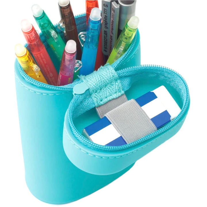 Lihit Lab Smart Fit Actact Stand Pencil Case - Oval Type - Navy