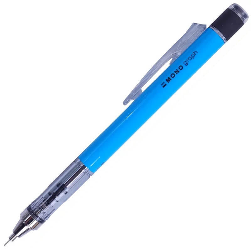 Tombow Mono Graph Shaker Mechanical Pencil - 0.5 mm - Neon Blue