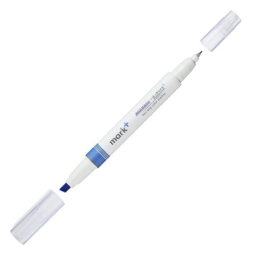 Kokuyo Mark+ Two Way Marker Pen and Highlighter - Blue