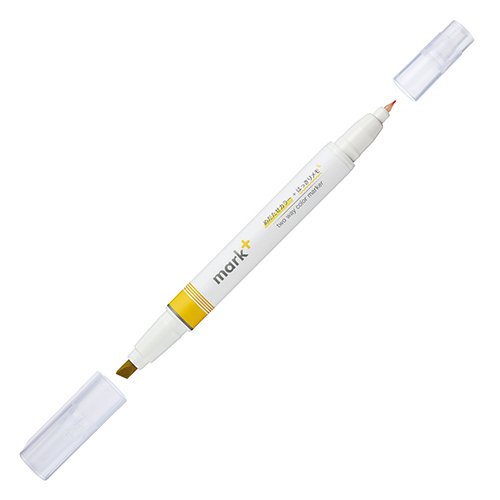 Kokuyo Mark+ Two Way Marker Pen and Highlighter - Yellow