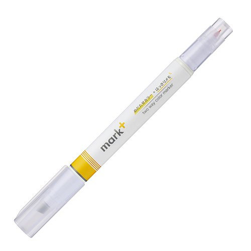 Kokuyo Mark+ Two Way Marker Pen and Highlighter - Yellow
