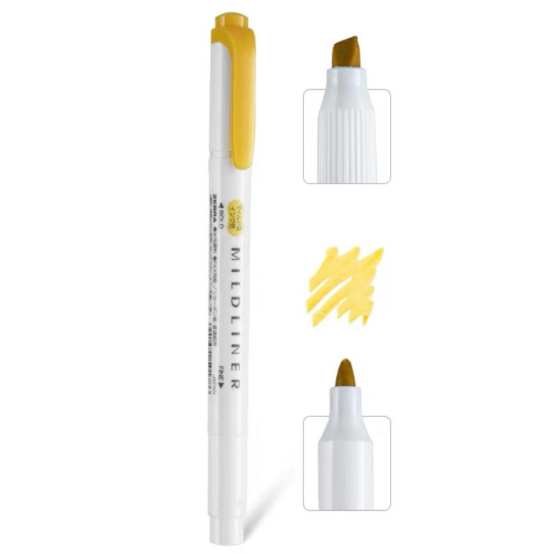 Zebra Mildliner Double-Sided Highlighter - Fine / Bold - Mild Gold