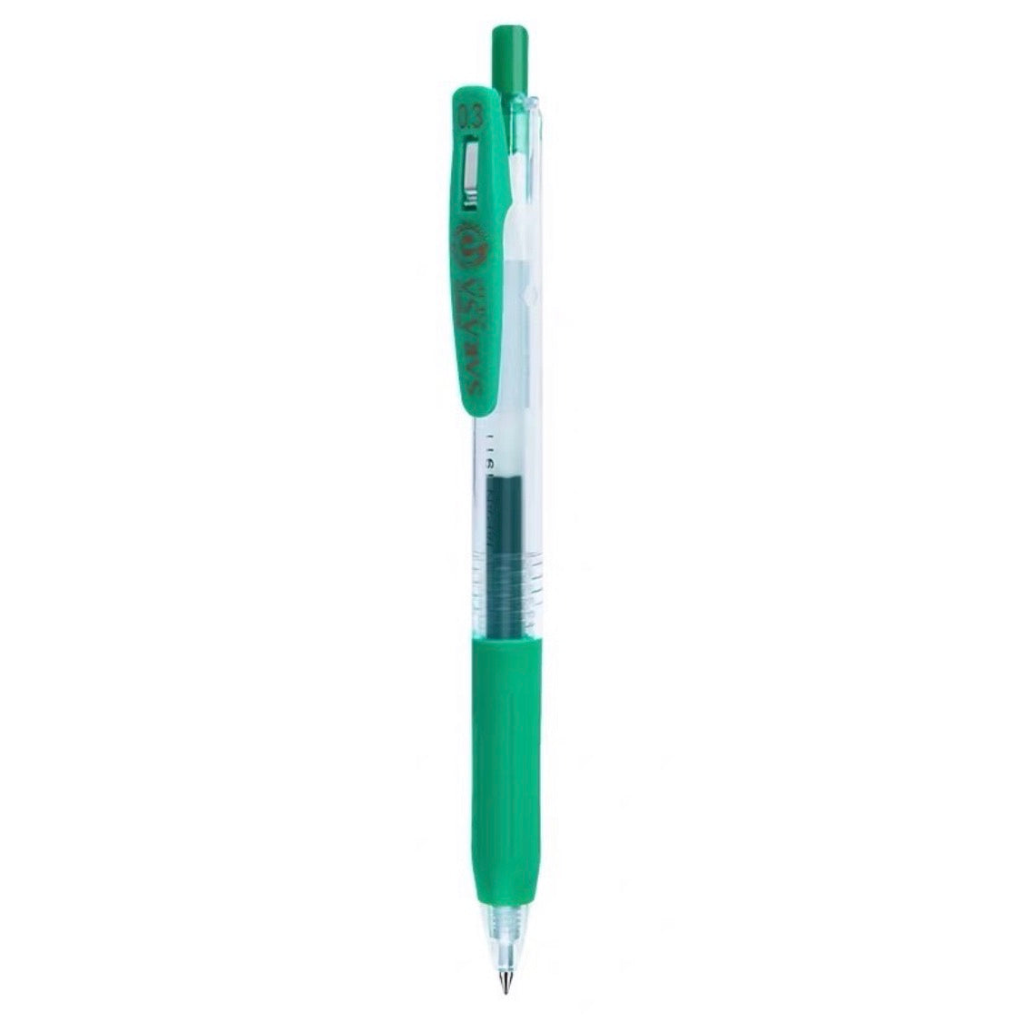 Zebra Sarasa Push Clip Gel Pen - 0.3 mm - Green