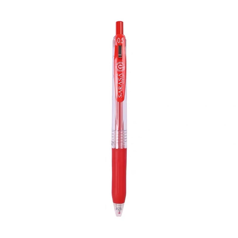 Zebra Sarasa Push Clip Gel Pen - 0.5 mm - Red