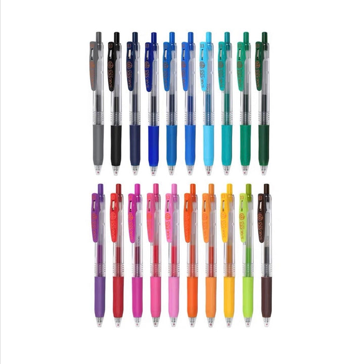 Zebra Sarasa Push Clip Gel Pen - 0.3 mm - 20 Color Bundle